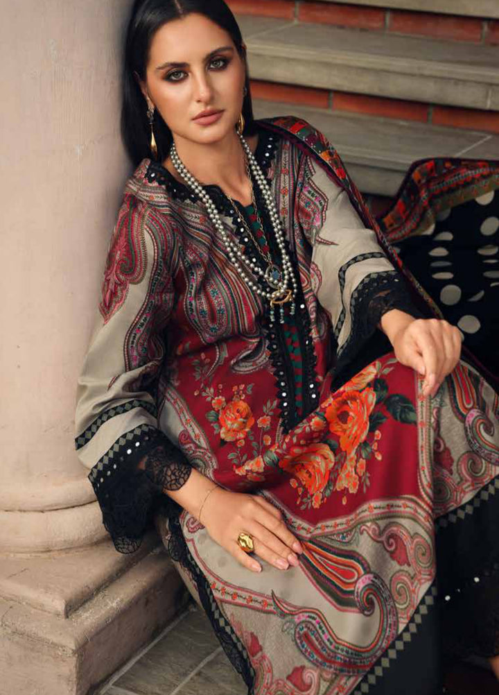 Combination by Charizma Unstitched Embroidered Linen 3 Piece Suit CHRUCL CCW7-17 - Casual Collection