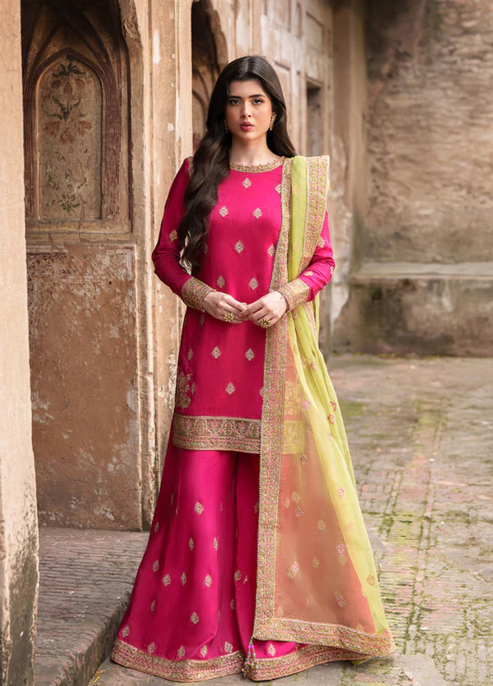 Zaria by Meeral Pret Embroidered Raw Silk 3 Piece Celeste - Festive Collection