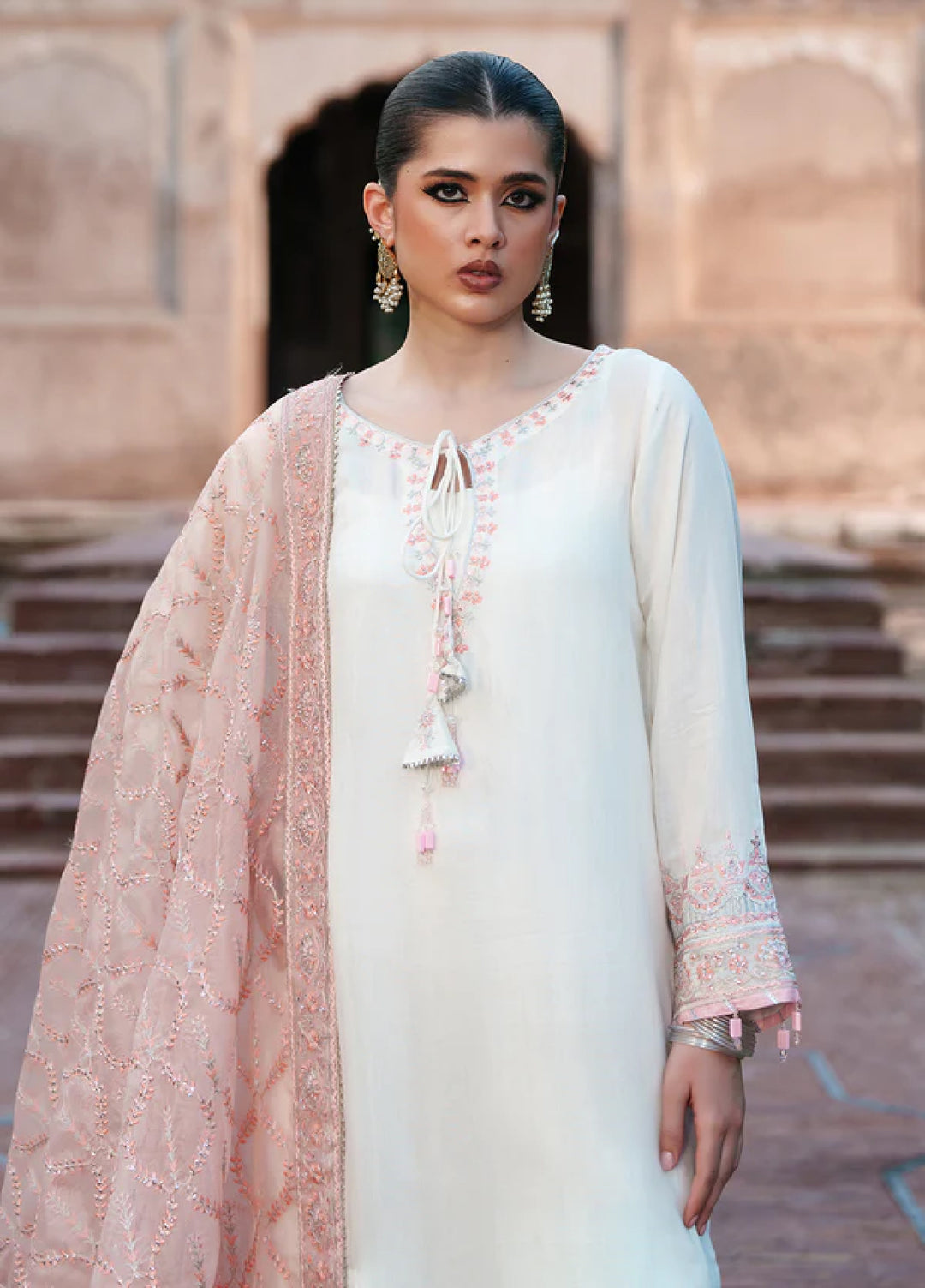 Zaria by Meeral Pret Embroidered Raw Silk 3 Piece Chently - Festive Collection