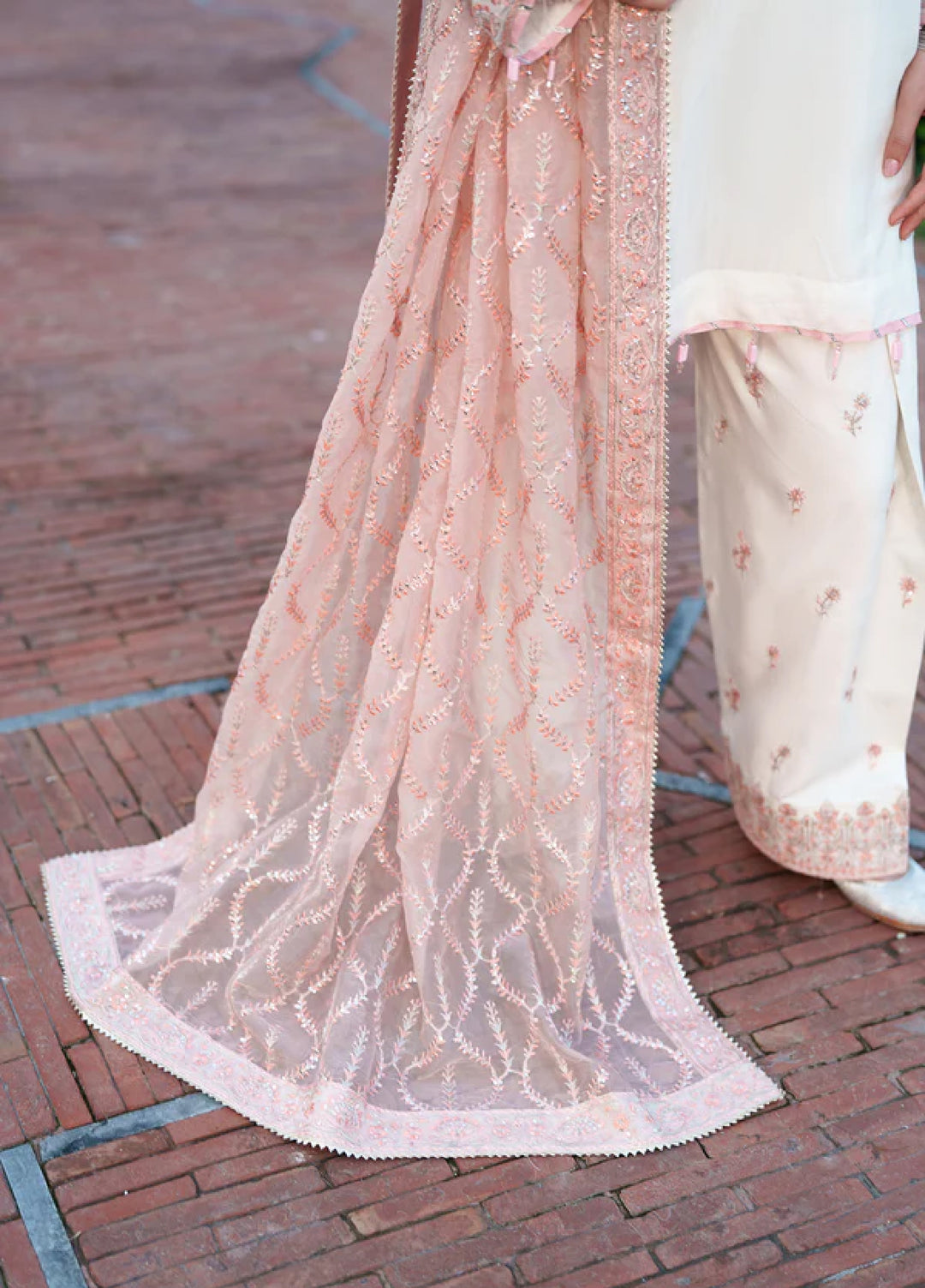 Zaria by Meeral Pret Embroidered Raw Silk 3 Piece Chently - Festive Collection