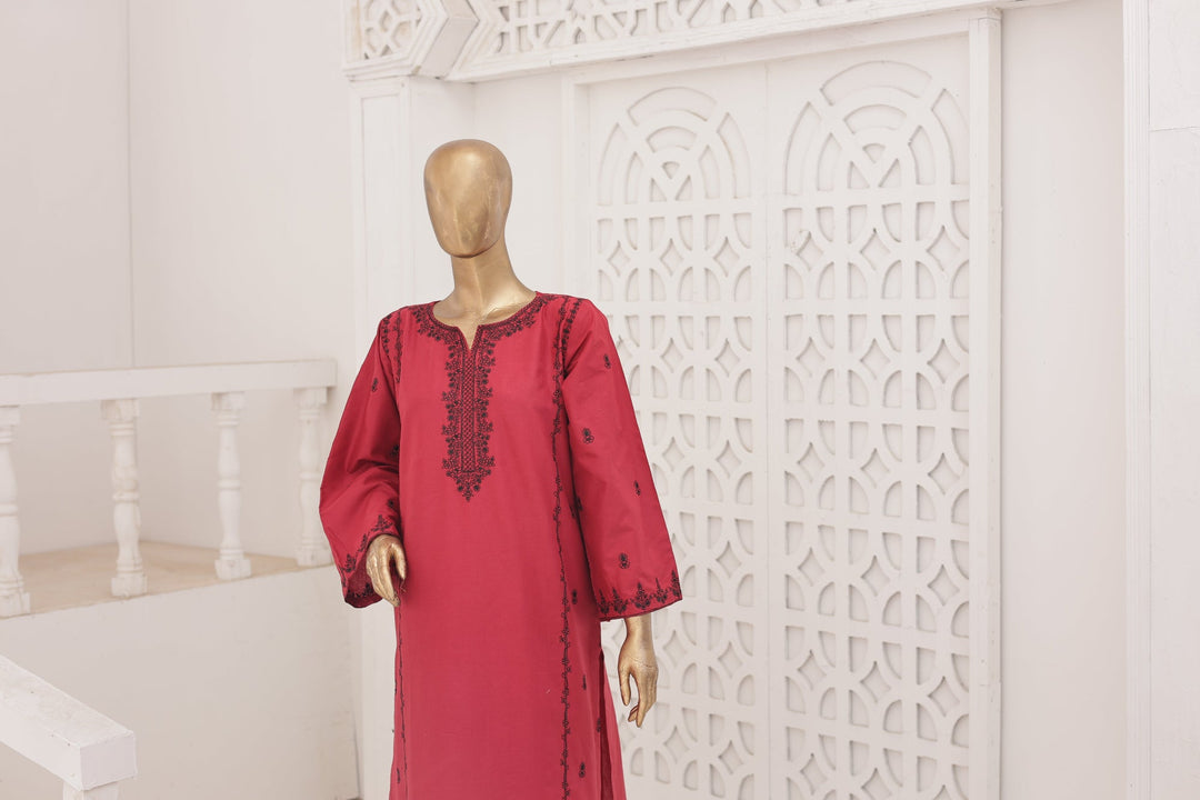 Nyra Essentials by Suntex Fabrics RTW Embroidered Lawn 2 Piece Suit CRIMSON Casual Collection