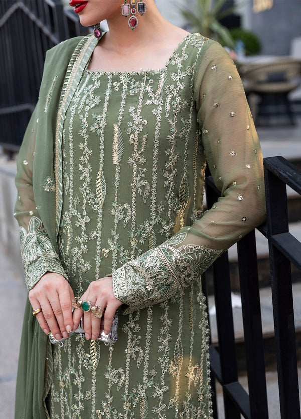 At First Glance by Sahane Pret Embroidered Chiffon 3 Piece Suit CT 25006 Mist - Festive Collection
