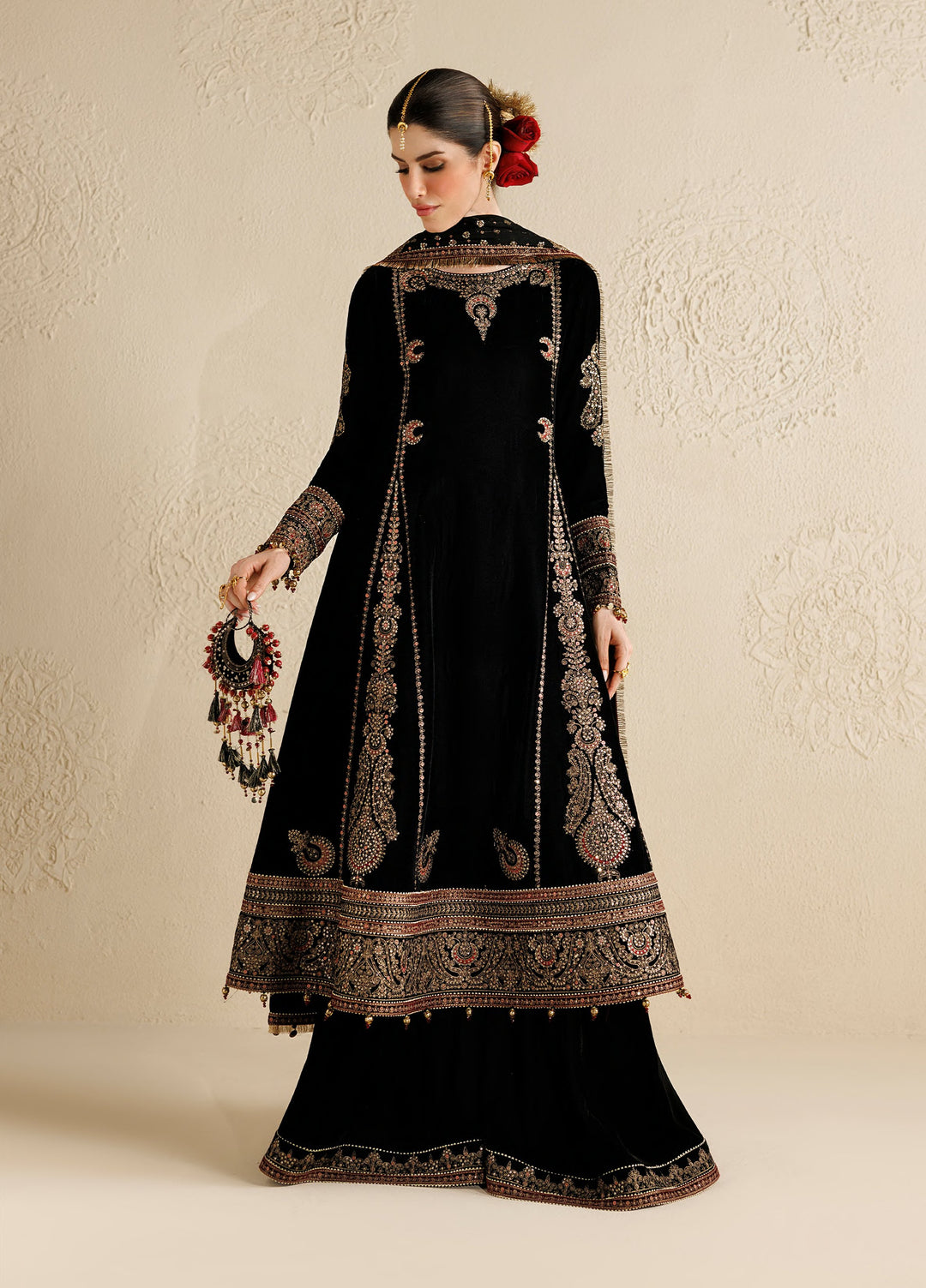 Chandni by Jazmin Unstitched Embroidered Velvet 3 Piece Suit JZ26UVC MEHARBANO CVF-26-D01 - Wedding Collection