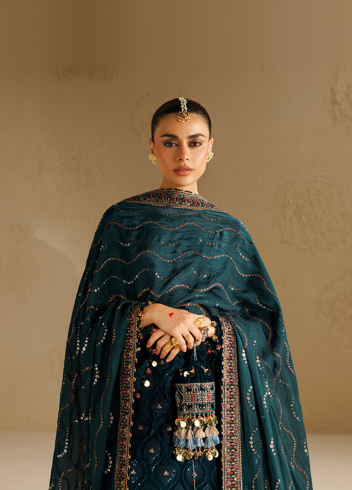 Chandni by Jazmin Unstitched Embroidered Velvet 3 Piece Suit JZ26UVC SHAB-E-NEEL CVF-26-D02 - Wedding Collection