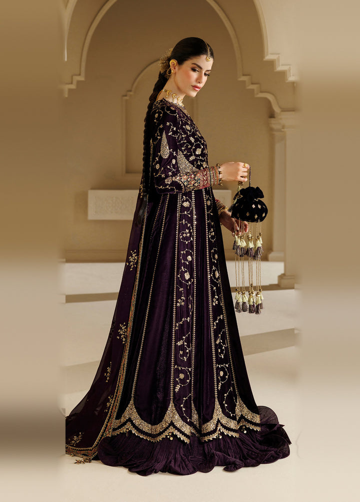Chandni by Jazmin Unstitched Embroidered Velvet 3 Piece Suit JZ26UVC ZARPOOSH CVF-26-D03 - Wedding Collection