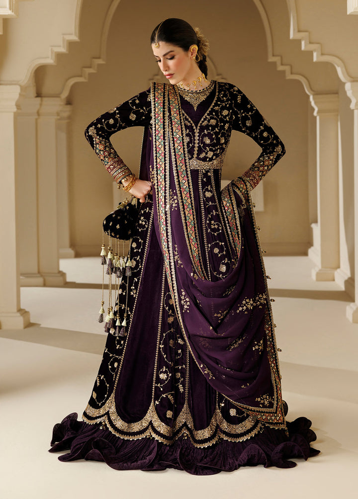 Chandni by Jazmin Unstitched Embroidered Velvet 3 Piece Suit JZ26UVC ZARPOOSH CVF-26-D03 - Wedding Collection