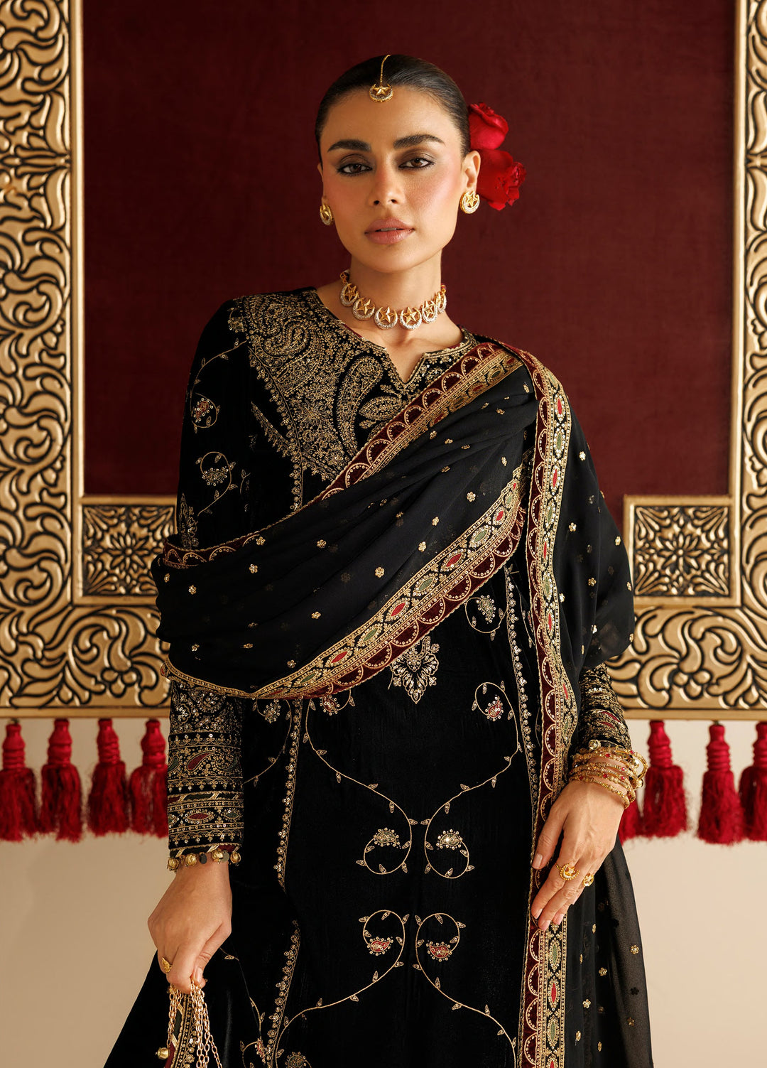 Chandni by Jazmin Unstitched Embroidered Velvet 3 Piece Suit JZ26UVC ZEENAT CVF-26-D05 - Wedding Collection