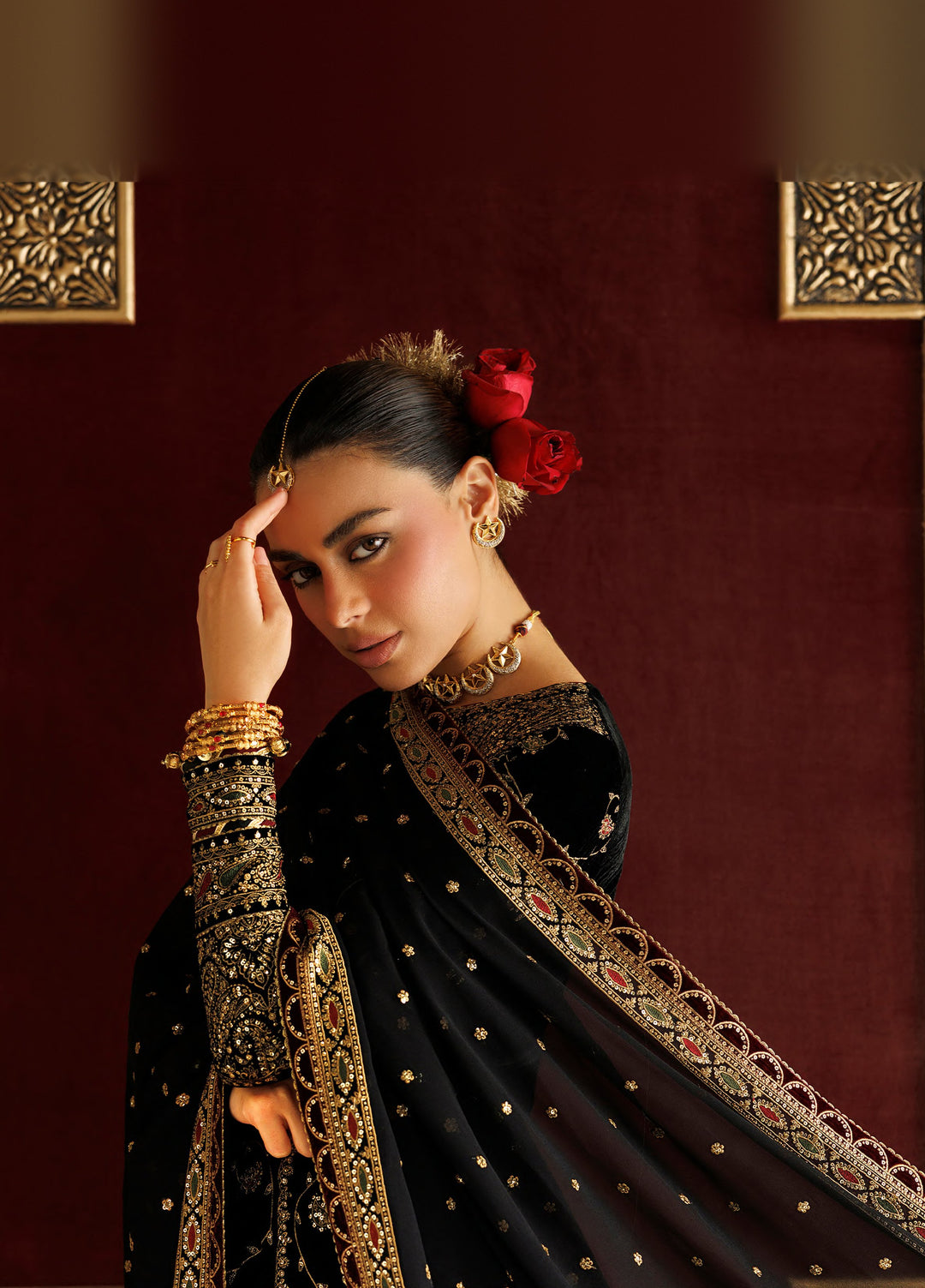 Chandni by Jazmin Unstitched Embroidered Velvet 3 Piece Suit JZ26UVC ZEENAT CVF-26-D05 - Wedding Collection