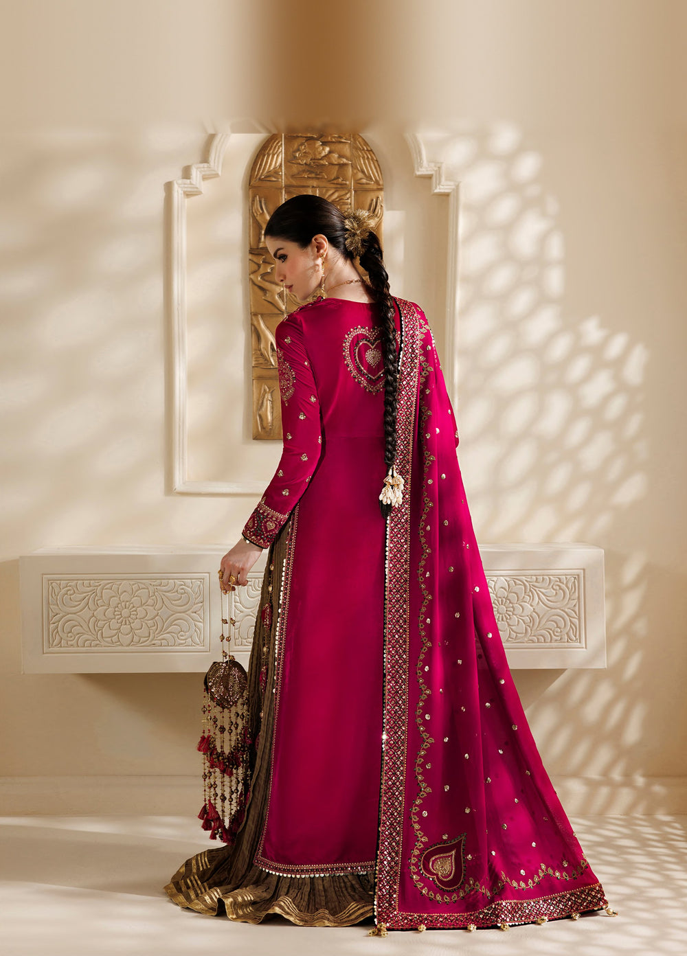 Chandni by Jazmin Unstitched Embroidered Velvet 3 Piece Suit JZ26UVC ZAR-E-GULAB CVF-26-D06 - Wedding Collection