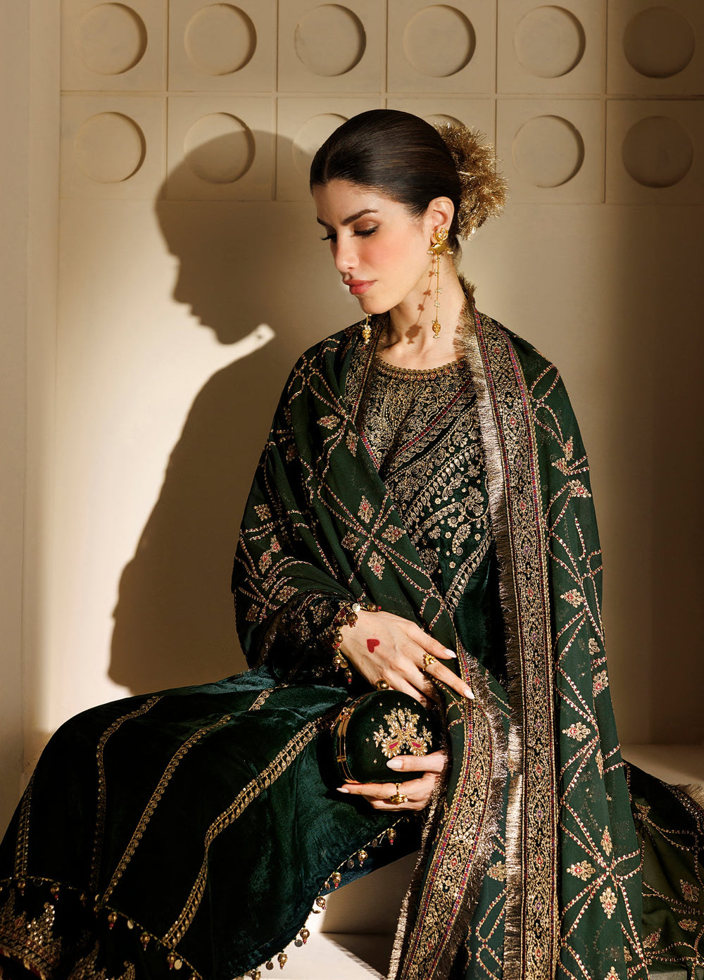 Chandni by Jazmin Unstitched Embroidered Velvet 3 Piece Suit JZ26UVC SHABNOOR CVF-26-D07 - Wedding Collection