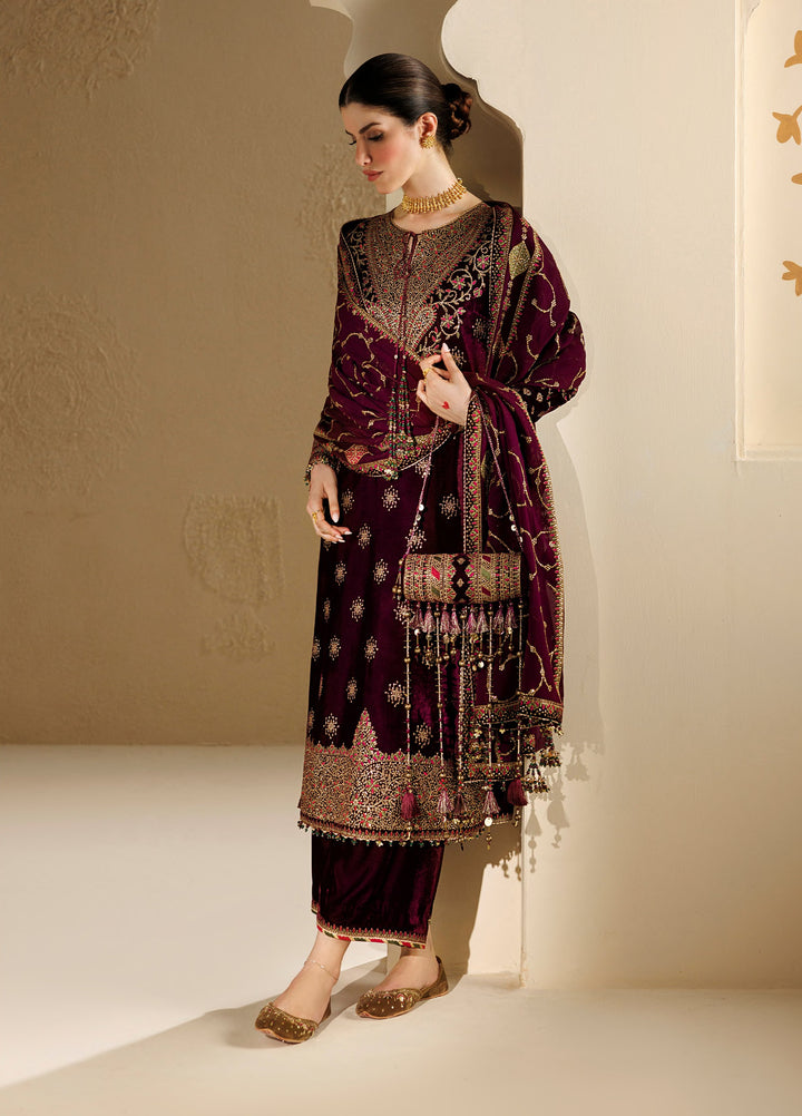 Chandni by Jazmin Unstitched Embroidered Velvet 3 Piece Suit JZ26UVC NAYAAВ CVF-26-D08 - Wedding Collection