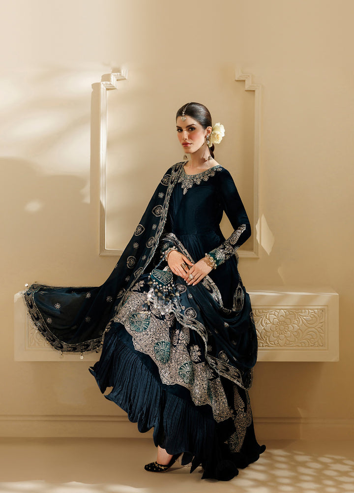 Chandni by Jazmin Unstitched Embroidered Velvet 3 Piece Suit JZ26UVC ZAIB-UN-NISA CVF-26-D09 - Wedding Collection