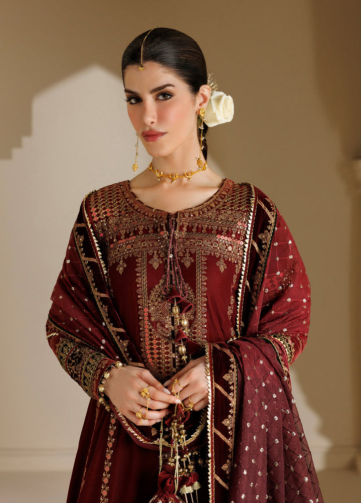 Chandni by Jazmin Unstitched Embroidered Velvet 3 Piece Suit JZ26UVC RUKHSAAR CVF-26-D10 - Wedding Collection