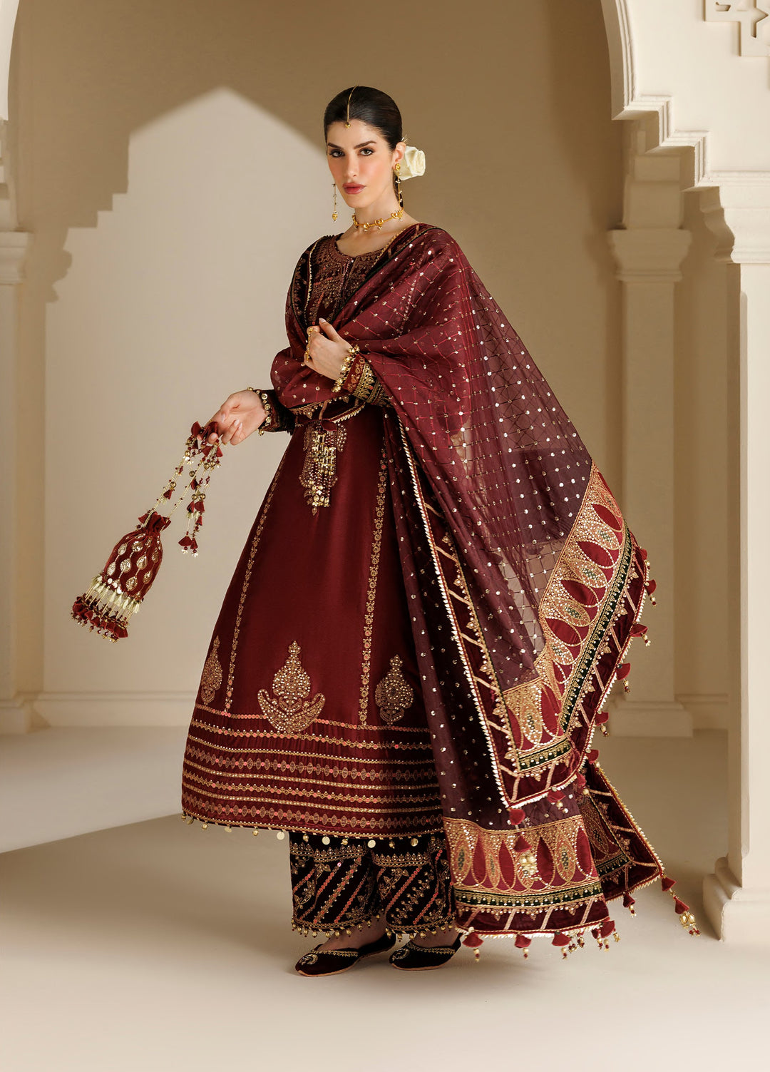 Chandni by Jazmin Unstitched Embroidered Velvet 3 Piece Suit JZ26UVC RUKHSAAR CVF-26-D10 - Wedding Collection
