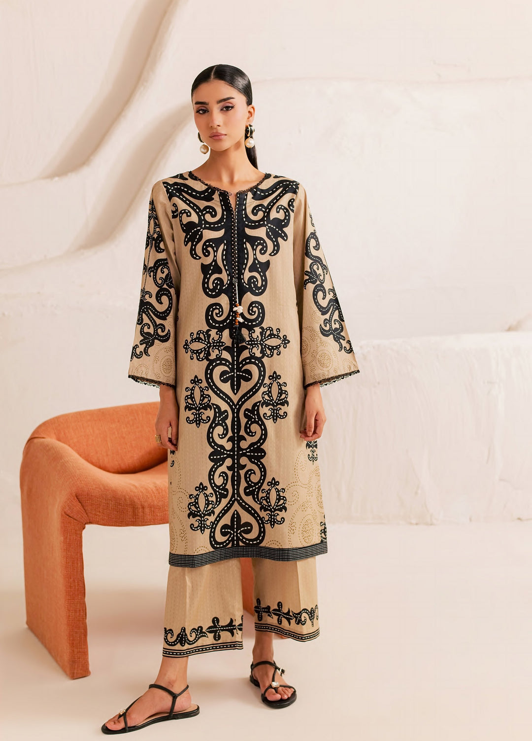 Day Dream by Rashid Textiles RTW Printed Lawn 2 Piece Suit RT26RDD Cafe Noir - Casual Collection