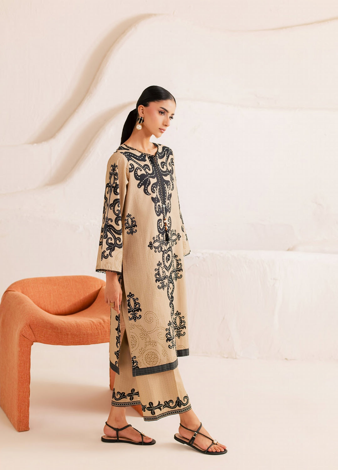 Day Dream by Rashid Textiles RTW Printed Lawn 2 Piece Suit RT26RDD Cafe Noir - Casual Collection