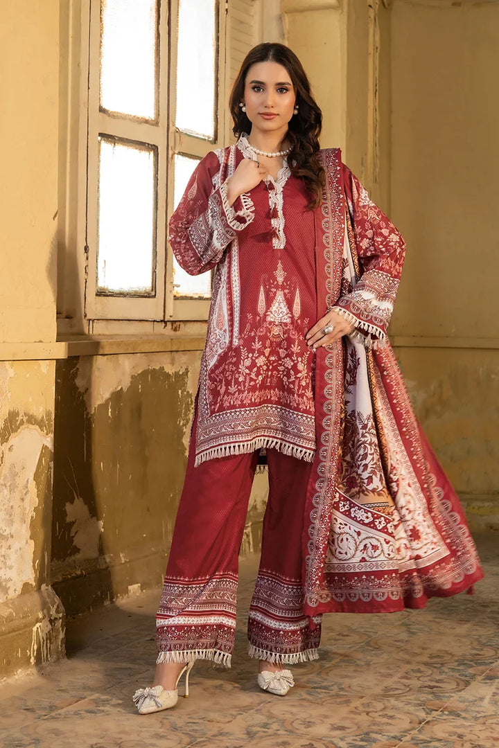 Dhaga Women Pret Printed Herringbone 3 Piece Suit Celementine FW25DSE706 - Winter Collection