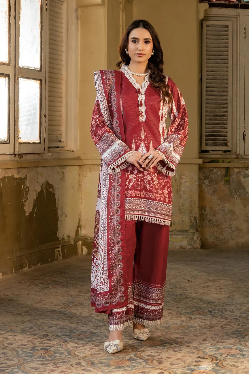 Dhaga Women Pret Printed Herringbone 3 Piece Suit Celementine FW25DSE706 - Winter Collection