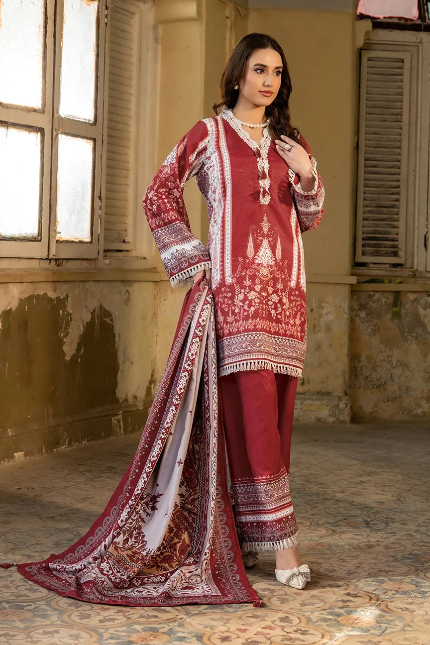 Dhaga Women Pret Printed Herringbone 3 Piece Suit Celementine FW25DSE706 - Winter Collection