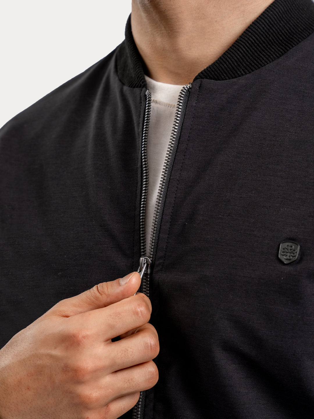 Brumano Mens RTW Solids Poly 1 Piece Charcoal Bomber Jacket Winter Collection