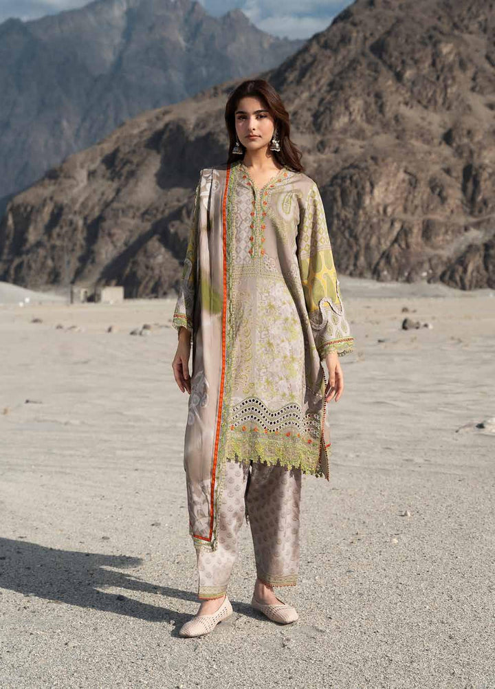 Combination by Charizma Unstitched Embroidered Linen 3 Piece Suit CHR26ULC CCW7-19 - Casual Collection