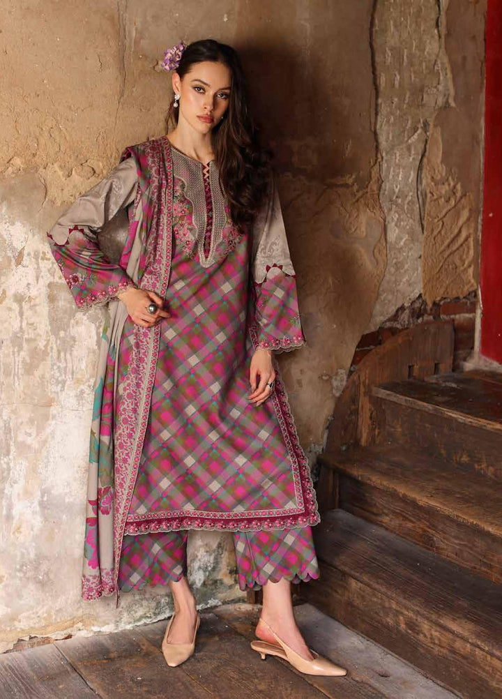 Combination by Charizma Unstitched Embroidered Linen 3 Piece Suit CHR26ULC CCW7-20 - Casual Collection