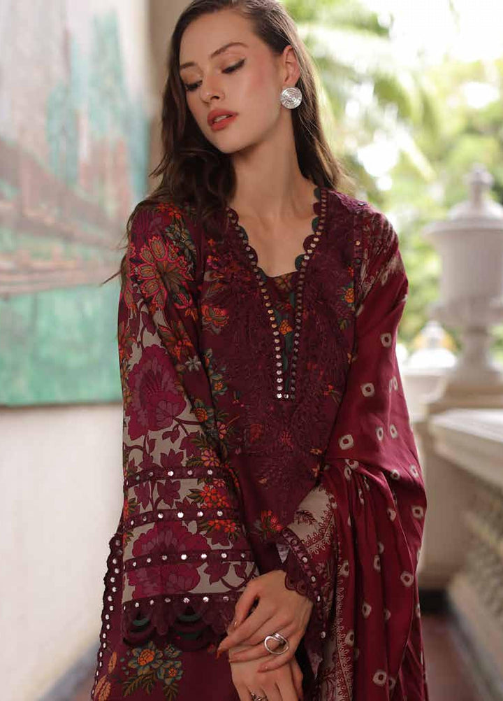 Combination by Charizma Unstitched Embroidered Linen 3 Piece Suit CHR26ULC CCW7-22 - Casual Collection