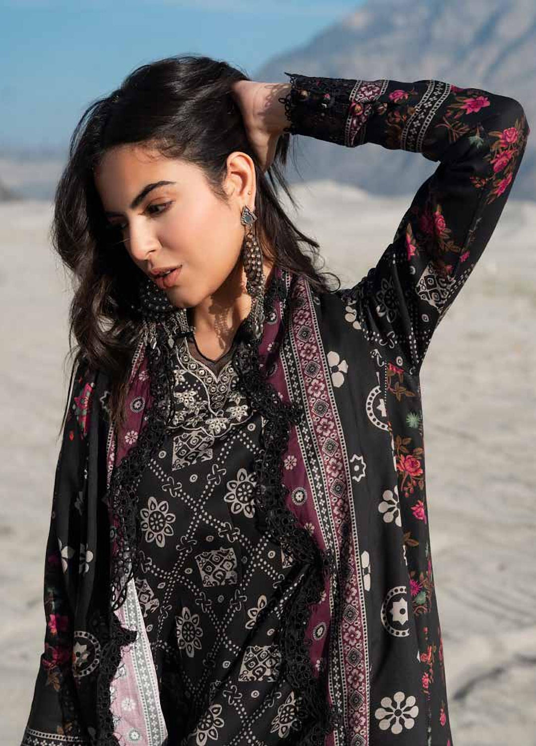 Combination by Charizma Unstitched Embroidered Linen 3 Piece Suit CHR26ULC CCW7-23 - Casual Collection