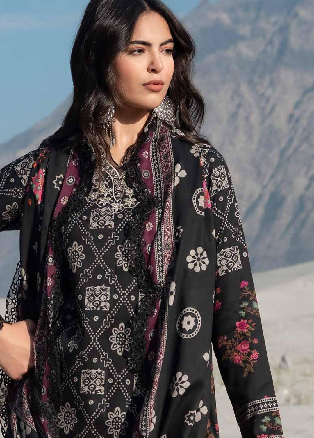 Combination by Charizma Unstitched Embroidered Linen 3 Piece Suit CHR26ULC CCW7-23 - Casual Collection