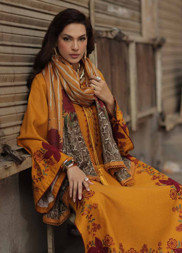 Signature by Charizma Unstitched Embroidered Leather Peach 3 Piece Suit CHR26USL CSL6-03 - Winter Collection