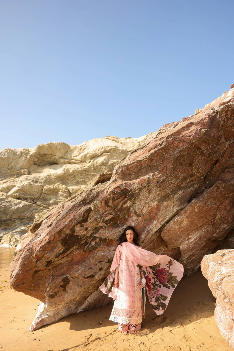 Manara by Maria Embroidered Chiffon 3 Piece Suit CHERRY BLOOSOM - Festive Collection