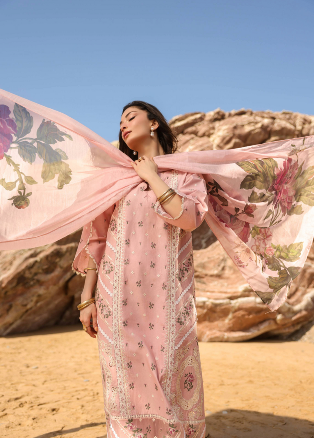 Manara by Maria RTW Embroidered Lawn 3 Piece Suit MN26RF Cherry Blossom M-09 - Festive Collection