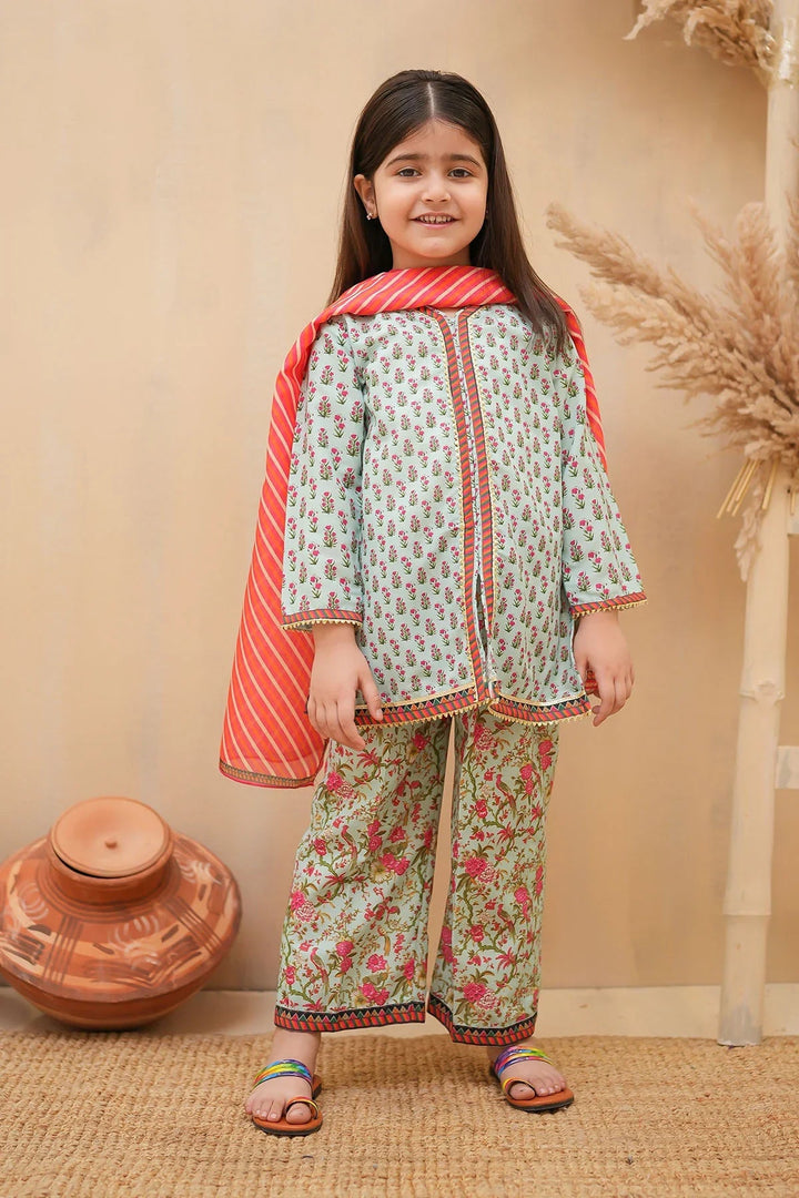 Ochre Girls Pret Printed Swiss Lawn 3 Piece Suit INDP-35 - Summer Collection