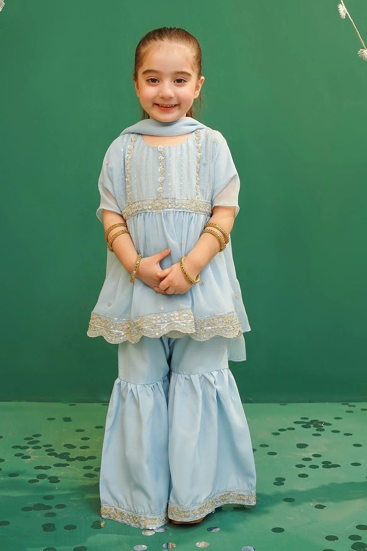 Ochre Girls Pret Embroidered Chiffon 3 Piece Suit INCF-16 - Summer Collection