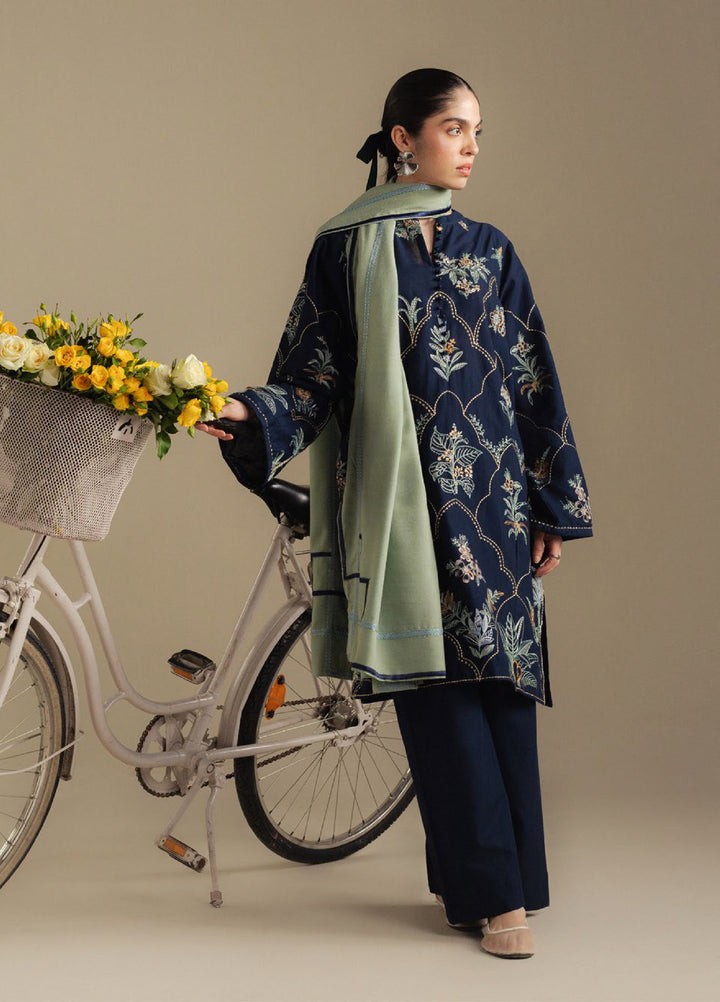 Coco by Zara Shahjahan Unstitched Winter Khaddar Embroidered Suits 3 Piece CZS25WU D-01 B Amber - Winter Collection