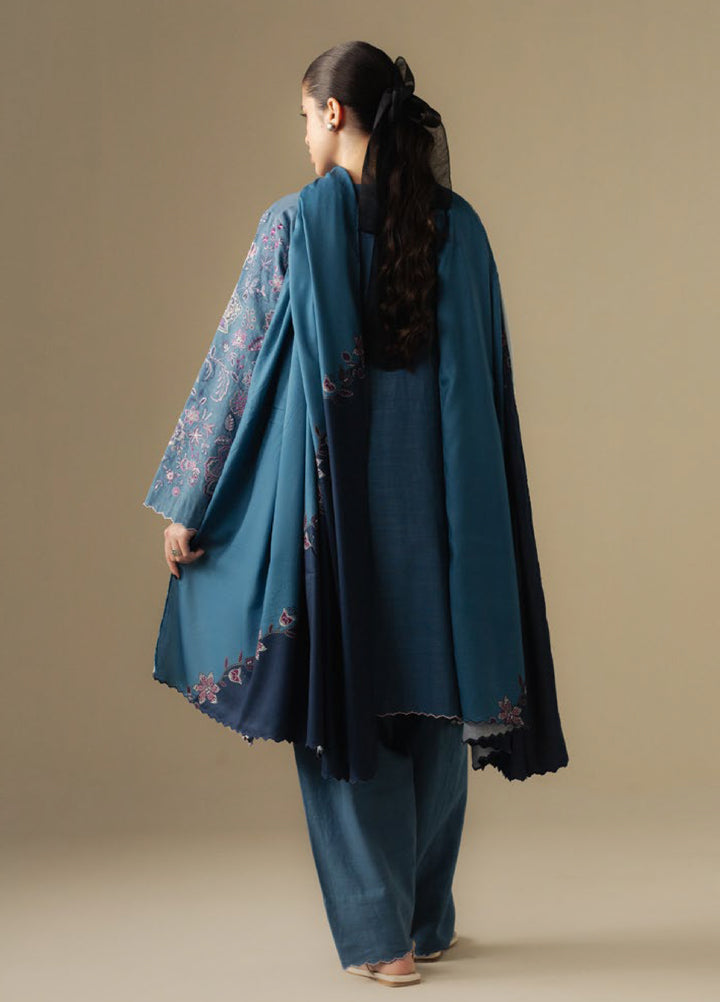 Coco by Zara Shahjahan Unstitched Winter Khaddar Embroidered Suits 3 Piece CZS25WU D-02 B Mist - Winter Collection
