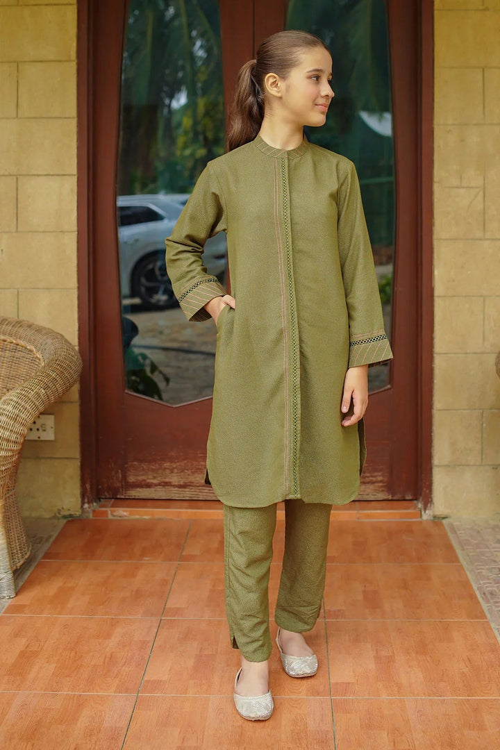 Ochre RTW Solids Girls 2 Piece Cotton Karandi SC-36 - Winter Collection