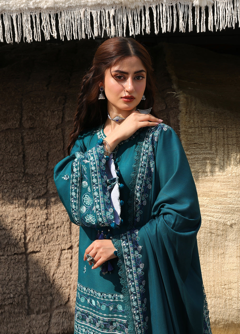 Cross Stitch Unstitched Embroidered Marina 3 Piece Suit CS25UW Indigo Muse - Winter Collection