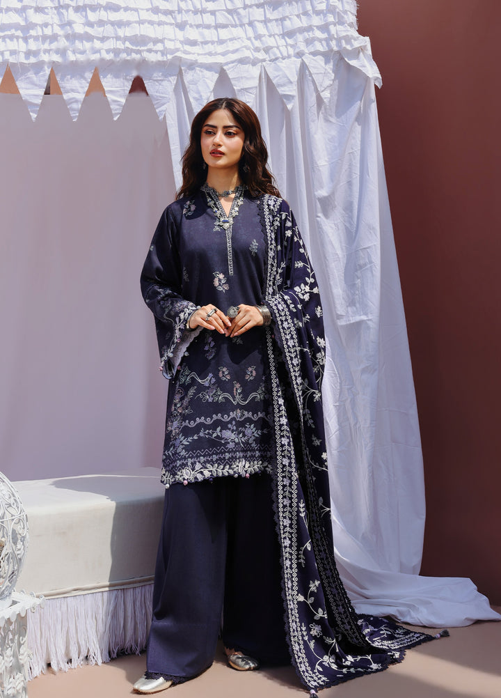 Cross Stitch Unstitched Printed Marina 3 Piece Suit CS25UW Iris Breeze - Winter Collection
