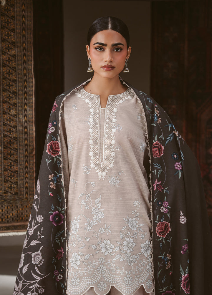 Cross Stitch Unstitched Printed Khaddar 3 Piece Suit CS25UW Petal Haze - Winter Collection