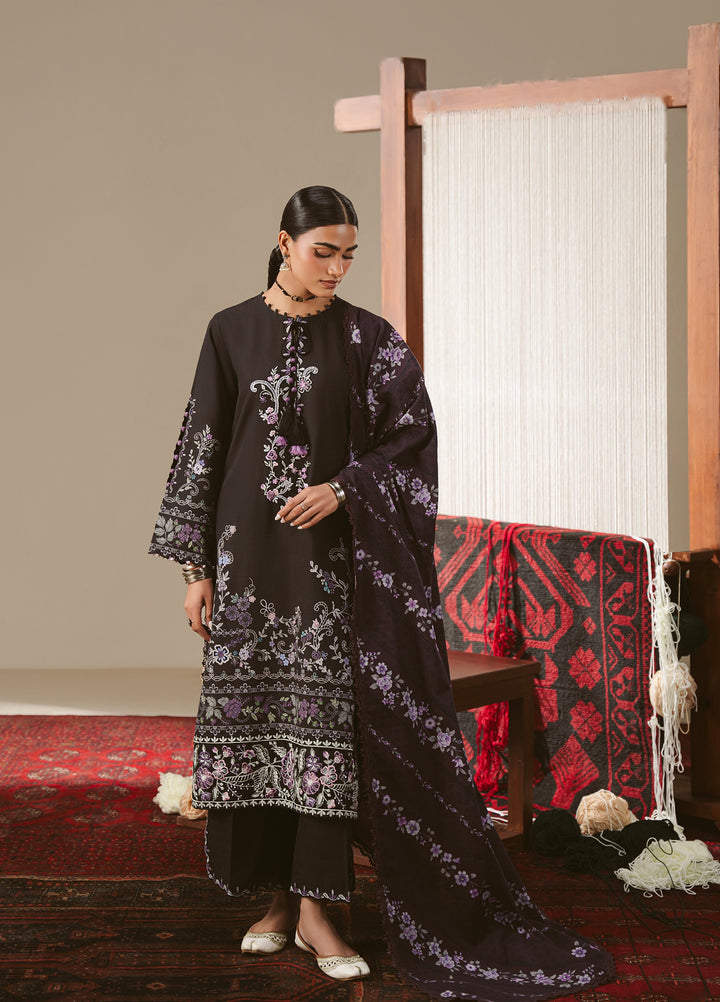 Cross Stitch Unstitched Printed Khaddar 3 Piece Suit CS25UW Sable Floret - Winter Collection