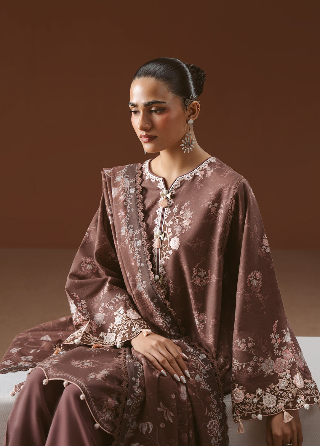 Cross Stitch Unstitched Printed Khaddar 3 Piece Suit CS25UW Shadow Tale - Winter Collection