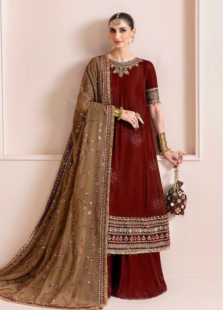 Jazmin Embroidered Velvet Suits Unstitched 3 Piece JZ25CU Cvf D-07 Gulaal - Formals Collection