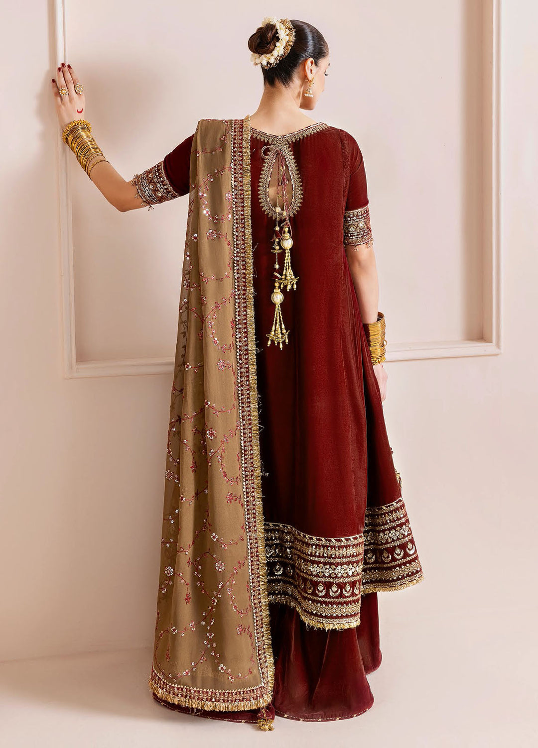 Jazmin Embroidered Velvet Suits Unstitched 3 Piece JZ25CU Cvf D-07 Gulaal - Formals Collection