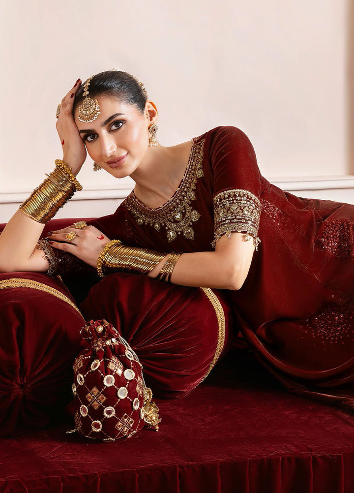 Jazmin Embroidered Velvet Suits Unstitched 3 Piece JZ25CU Cvf D-07 Gulaal - Formals Collection