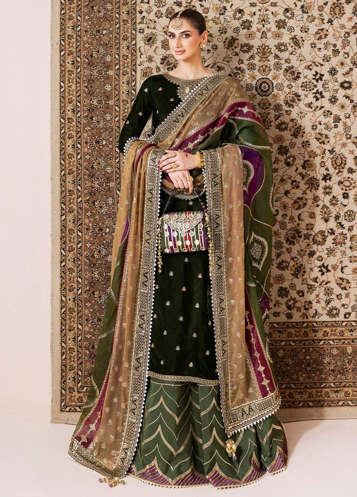 Jazmin Embroidered Velvet Suits Unstitched 3 Piece JZ25CU Cvf D-09 Chambeli - Formals Collection