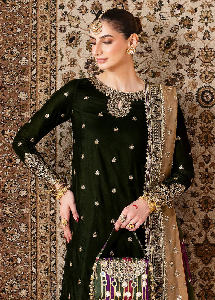 Jazmin Embroidered Velvet Suits Unstitched 3 Piece JZ25CU Cvf D-09 Chambeli - Formals Collection