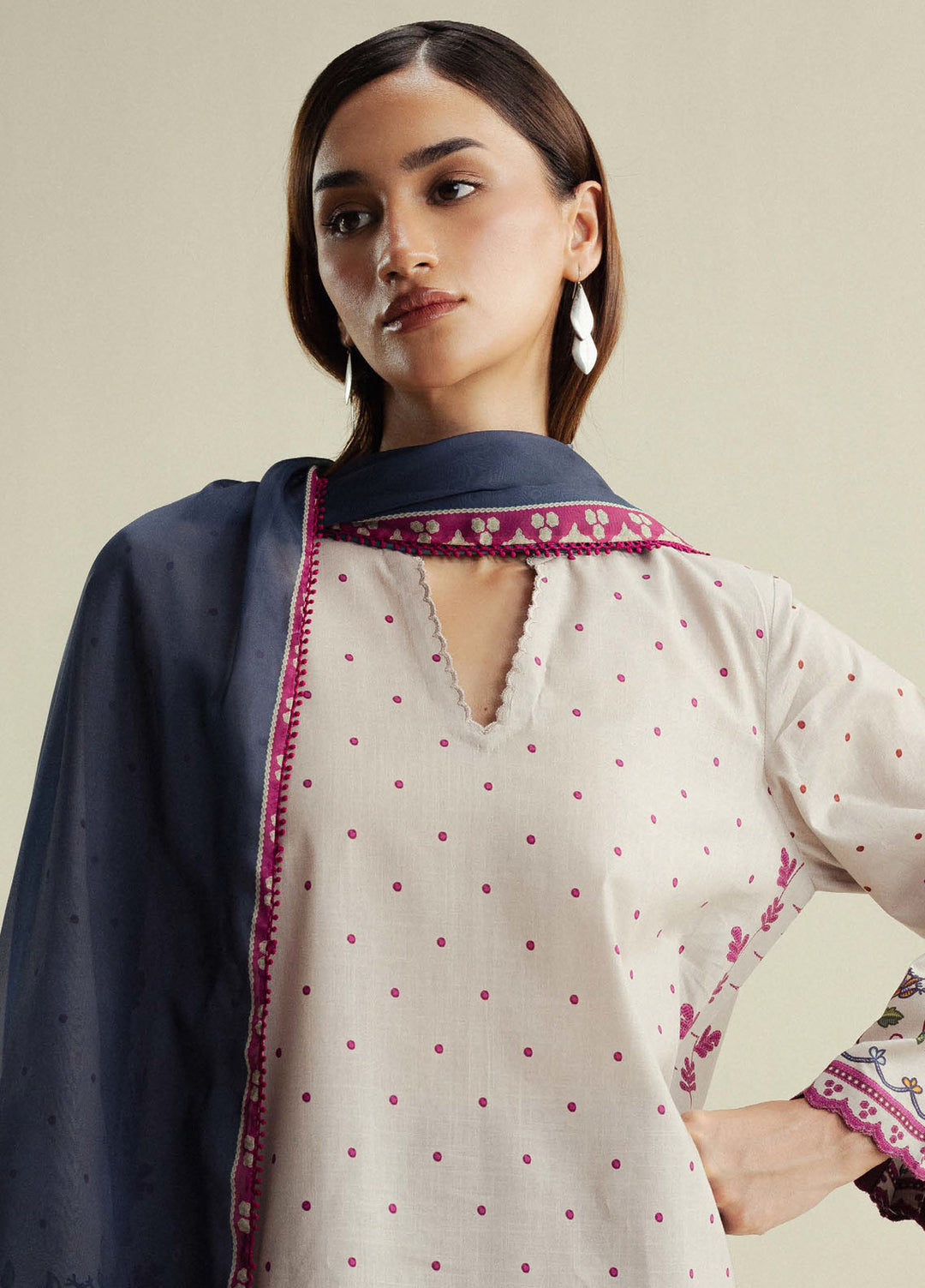 Coco by Zara Shahjahan Printed Slub Cotton Suits Unstitched 3 Piece CZS25PU D-02 A Muse - Winter Collection
