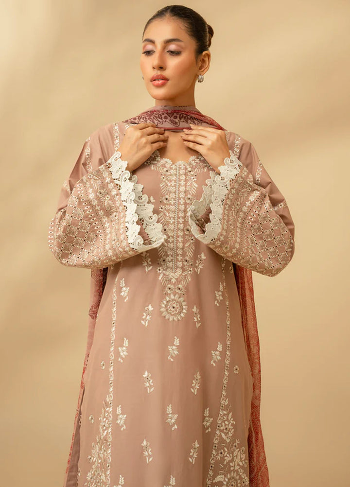 Zouj Chikankari Lawn Suits Unstitched 3 Piece ZJ25CL D-02 Desert Bloom - Summer Collection