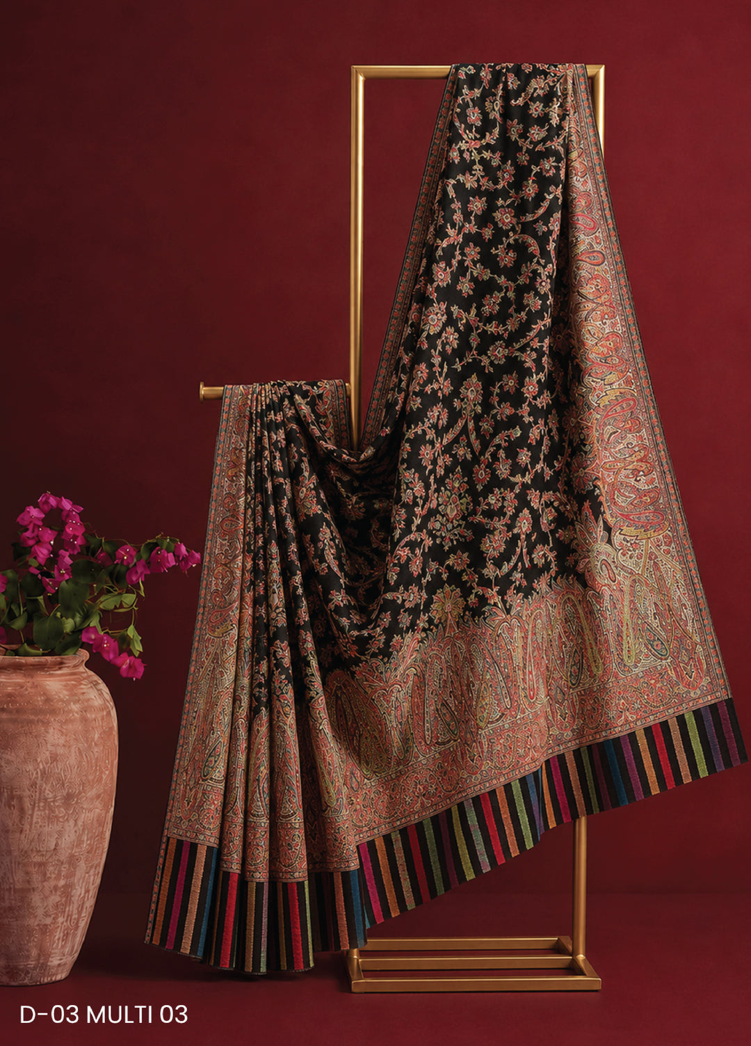 Sanaulla Exclusive Range RTW  Printed Woven Shawl D-03 MULTI 03 - Winter Collection